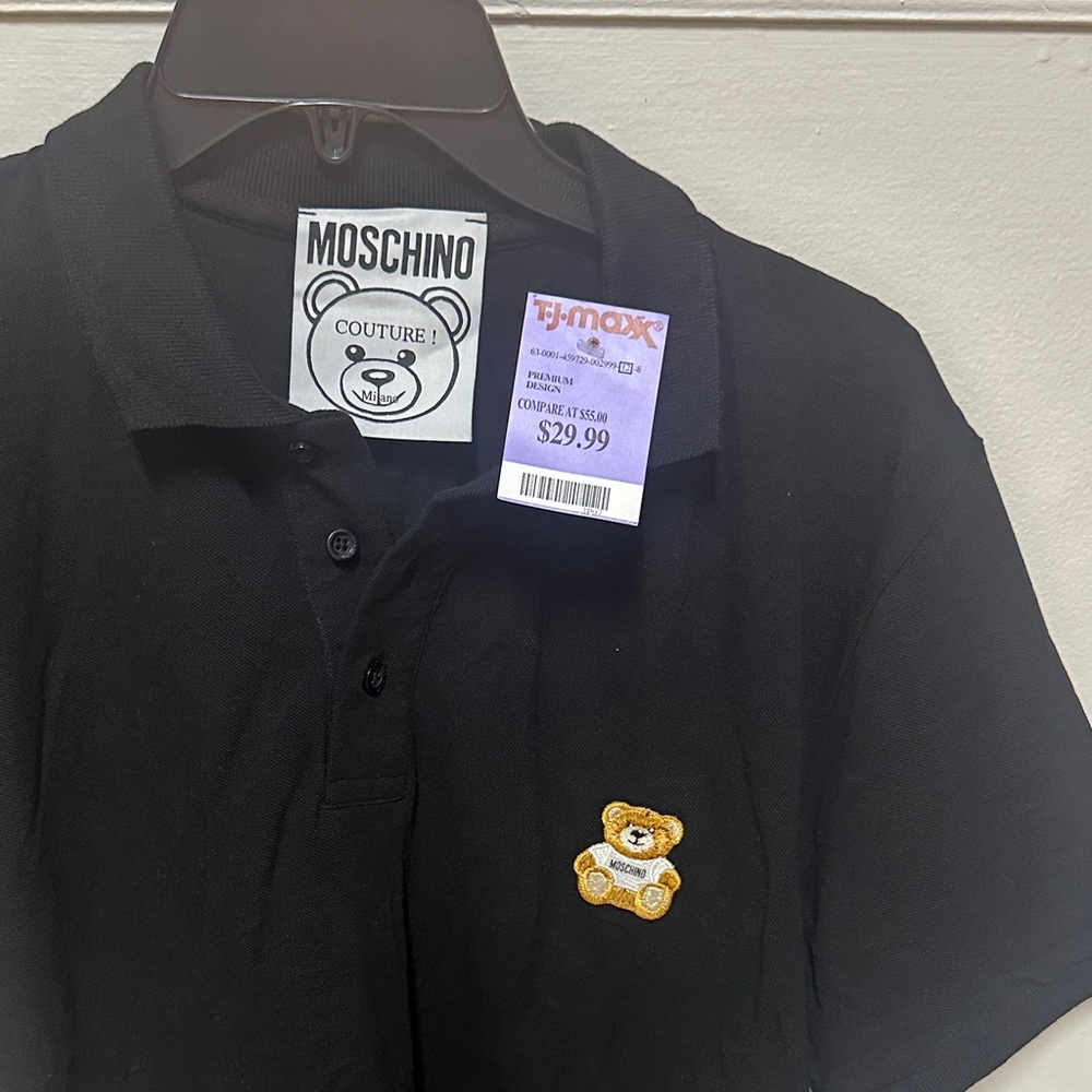 Moschino Black Polo with Bear Emblem NWT - Picture 2 of 3